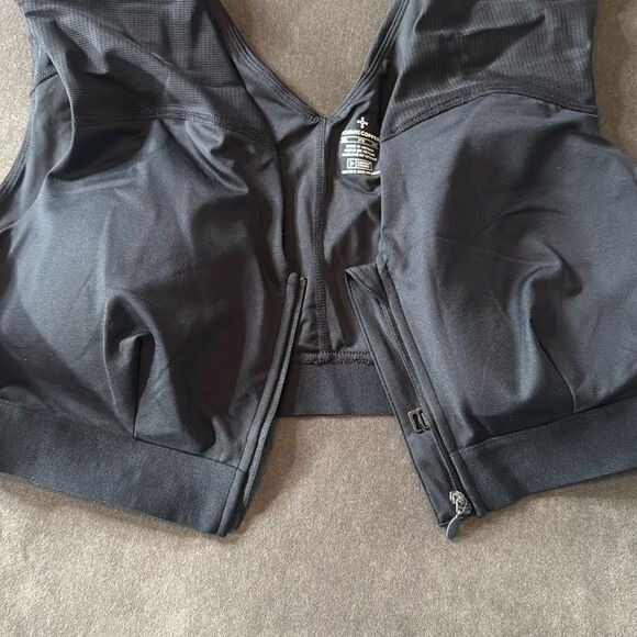 Women's Tommie Copper Shoulder Support Bra with Front Zipper Black Size 3XL NEW - Picture 8 of 10
